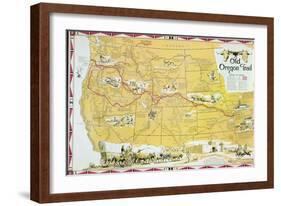 Map of the Old Oregon Trail-American School-Framed Giclee Print