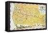 Map of the Old Oregon Trail-American School-Framed Stretched Canvas