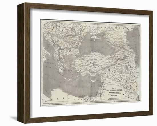 Map of the Ottoman Empire, Kingdom of Greece, and the Russian Provinces on the Black Sea-null-Framed Giclee Print