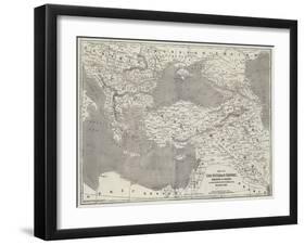 Map of the Ottoman Empire, Kingdom of Greece, and the Russian Provinces on the Black Sea-null-Framed Giclee Print