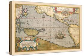 Map of the Pacific Ocean-Abraham Ortelius-Stretched Canvas