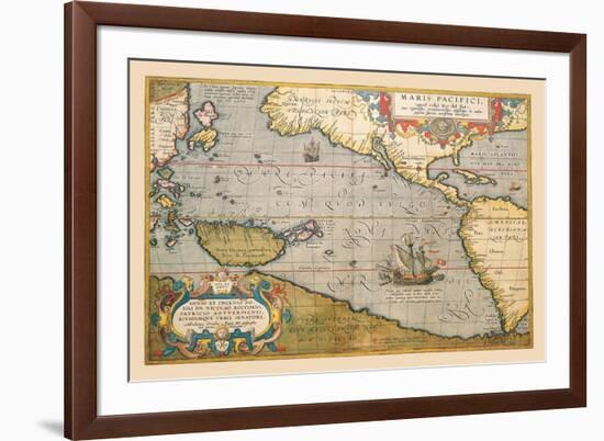 Map of the Pacific Ocean-Abraham Ortelius-Framed Premium Giclee Print