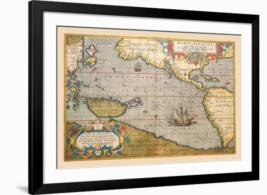 Map of the Pacific Ocean-Abraham Ortelius-Framed Premium Giclee Print