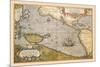 Map of the Pacific Ocean-Abraham Ortelius-Mounted Premium Giclee Print