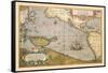 Map of the Pacific Ocean-Abraham Ortelius-Framed Stretched Canvas