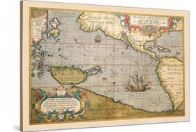 Map of the Pacific Ocean-Abraham Ortelius-Stretched Canvas