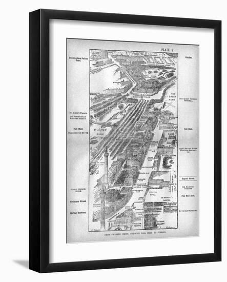 Map of the Pall Mall Area of London-null-Framed Art Print