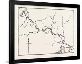 Map of the Panama Railroad, Panama, 1870s-null-Framed Giclee Print