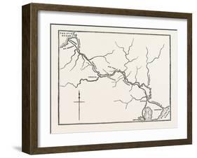 Map of the Panama Railroad, Panama, 1870s-null-Framed Giclee Print