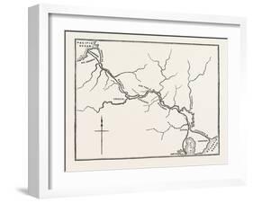 Map of the Panama Railroad, Panama, 1870s-null-Framed Giclee Print