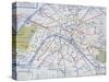 Map of the Paris Metro, 1989-null-Stretched Canvas