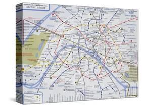 Map of the Paris Metro, 1989-null-Stretched Canvas