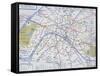 Map of the Paris Metro, 1989-null-Framed Stretched Canvas