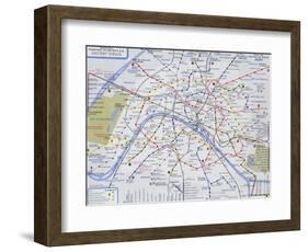 Map of the Paris Metro, 1989-null-Framed Giclee Print