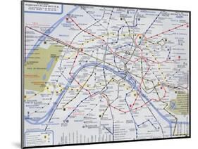 Map of the Paris Metro, 1989-null-Mounted Giclee Print