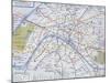 Map of the Paris Metro, 1989-null-Mounted Giclee Print