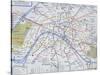 Map of the Paris Metro, 1989-null-Stretched Canvas