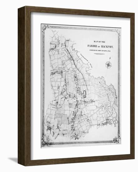 Map of the Parish of Hackney, Surveyed by John Rocque-null-Framed Giclee Print