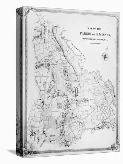 Map of the Parish of Hackney, Surveyed by John Rocque-null-Stretched Canvas