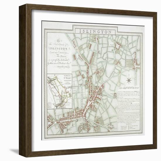 Map of the Parish of St Mary, Islington, London, 1793-Benjamin Baker-Framed Giclee Print