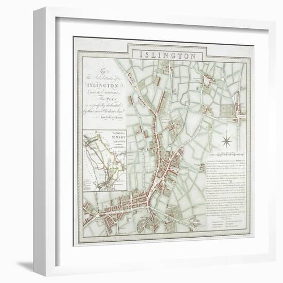 Map of the Parish of St Mary, Islington, London, 1793-Benjamin Baker-Framed Giclee Print