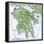 Map of the Peloponnesus of Ancient Greece-null-Framed Stretched Canvas