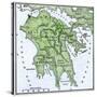 Map of the Peloponnesus of Ancient Greece-null-Stretched Canvas