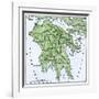 Map of the Peloponnesus of Ancient Greece-null-Framed Giclee Print