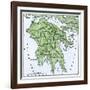 Map of the Peloponnesus of Ancient Greece-null-Framed Giclee Print