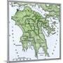Map of the Peloponnesus of Ancient Greece-null-Mounted Giclee Print