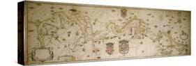 Map of the Po River from Colorno to Piacenza, 1605-Smeraldo Smeraldi-Stretched Canvas