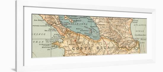 Map of the proposed Nicaragua Canal-Encyclopaedia Britannica-Framed Premium Giclee Print