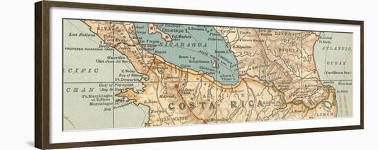 Map of the proposed Nicaragua Canal-Encyclopaedia Britannica-Framed Premium Giclee Print