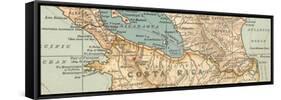 Map of the proposed Nicaragua Canal-Encyclopaedia Britannica-Framed Stretched Canvas