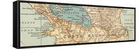 Map of the proposed Nicaragua Canal-Encyclopaedia Britannica-Framed Stretched Canvas