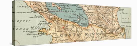 Map of the proposed Nicaragua Canal-Encyclopaedia Britannica-Stretched Canvas