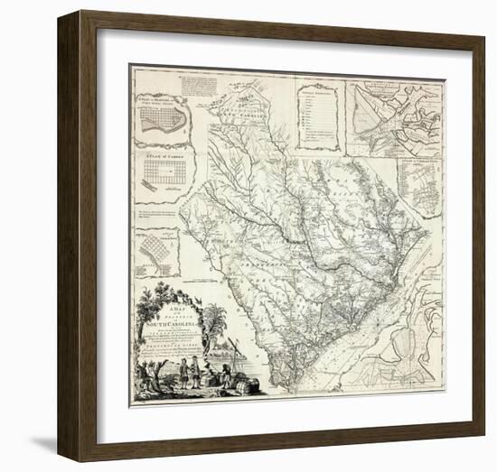 Map of the Province of South Carolina, c.1773-James Cook-Framed Art Print