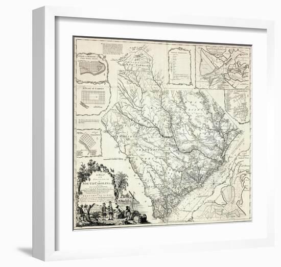 Map of the Province of South Carolina, c.1773-James Cook-Framed Art Print