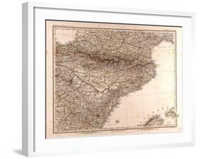 Map of the Pyrenees, 1872-null-Framed Giclee Print