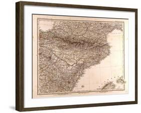 Map of the Pyrenees, 1872-null-Framed Giclee Print