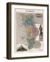 Map of the Region of 'Basse-Normandie' in France (litho)-French School-Framed Giclee Print