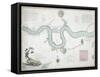 Map of the River Thames from London Bridge to Woolwich, 1802-null-Framed Stretched Canvas