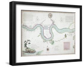 Map of the River Thames from London Bridge to Woolwich, 1802-null-Framed Giclee Print