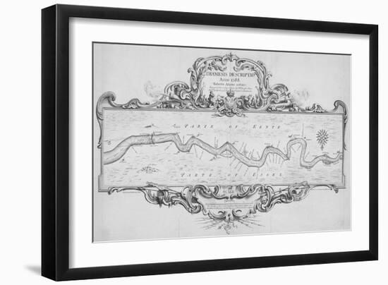 Map of the River Thames from Tilbury to Westminster, Passing Through Kent and Essex, 1740-Joseph Ames-Framed Giclee Print