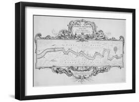 Map of the River Thames from Tilbury to Westminster, Passing Through Kent and Essex, 1740-Joseph Ames-Framed Giclee Print