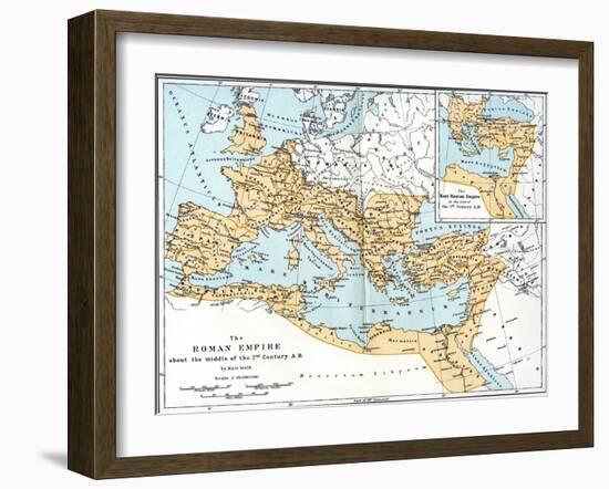 Map of the Roman Empire, 2nd Century Ad-null-Framed Giclee Print