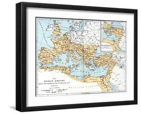 Map of the Roman Empire, 2nd Century Ad-null-Framed Giclee Print