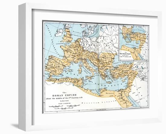 Map of the Roman Empire, 2nd Century Ad-null-Framed Giclee Print