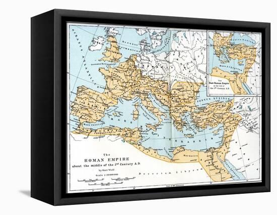 Map of the Roman Empire, 2nd Century Ad-null-Framed Stretched Canvas