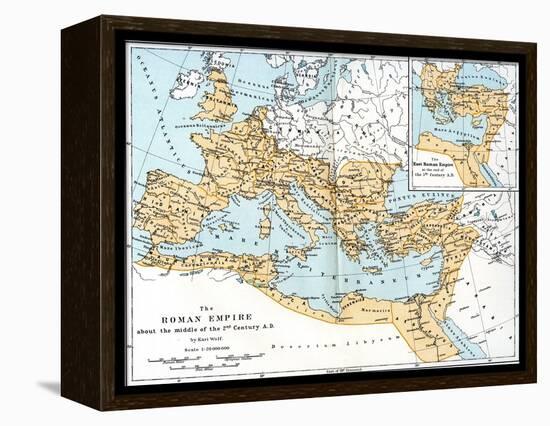 Map of the Roman Empire, 2nd Century Ad-null-Framed Stretched Canvas